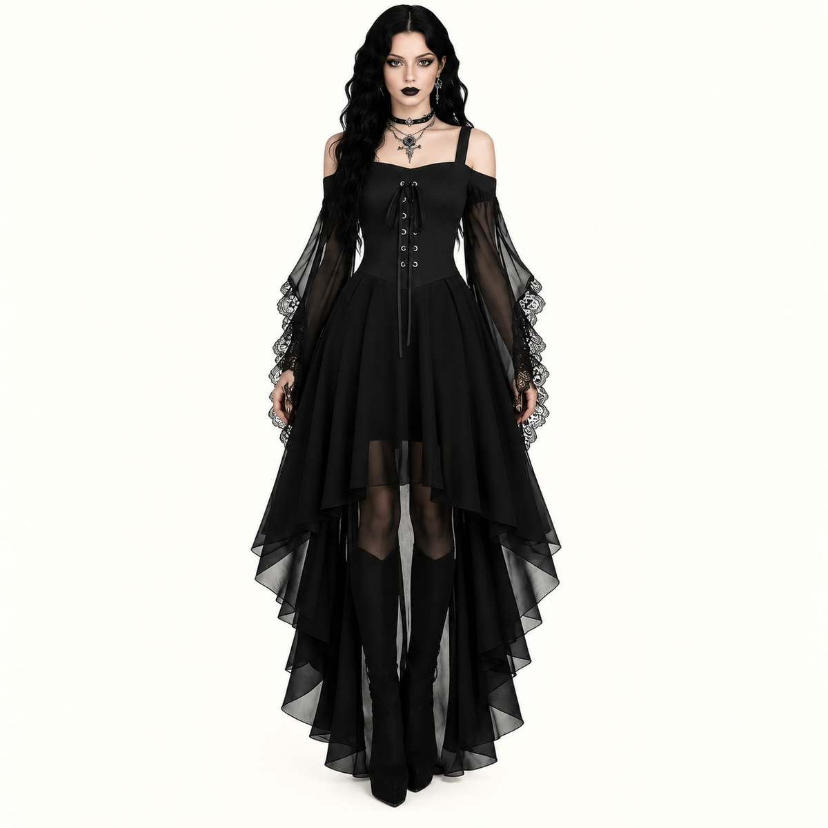 Gothic Witch High-Low Dress – product view