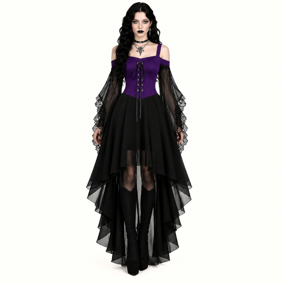 Gothic Witch High-Low Dress – alternate view 4