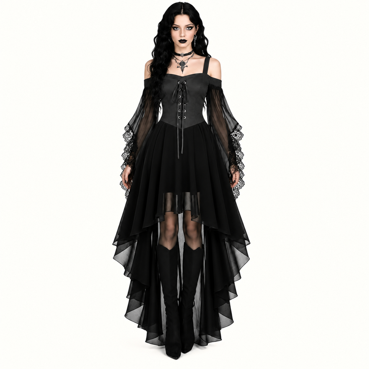 Gothic Witch High-Low Dress – alternate view 3