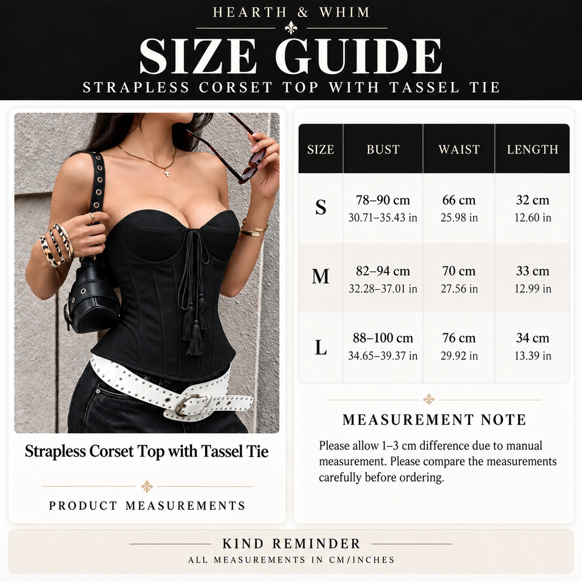 Strapless Corset Top with Tassel Tie - Lace-Up Back Bustier